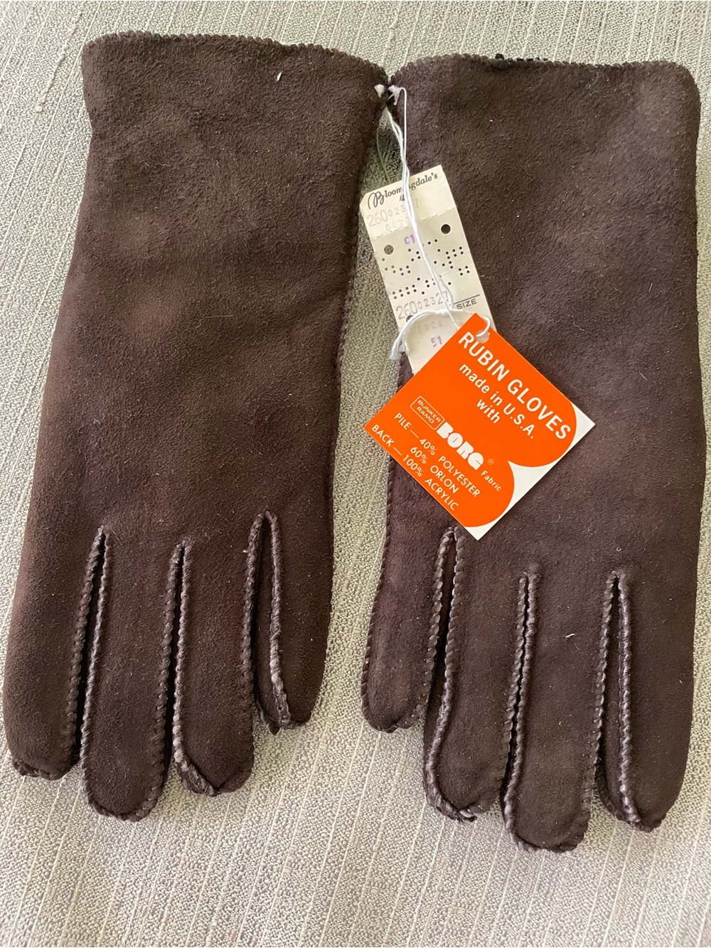 Vintage Country-Aire by Rubin Brown Suede Women's Gloves